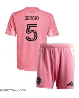 Billige Fotballdrakt Inter Miami Sergio Busquets #5 Replika Hjemmedraktsett Barn 2025-26 Kortermet (med bukser)